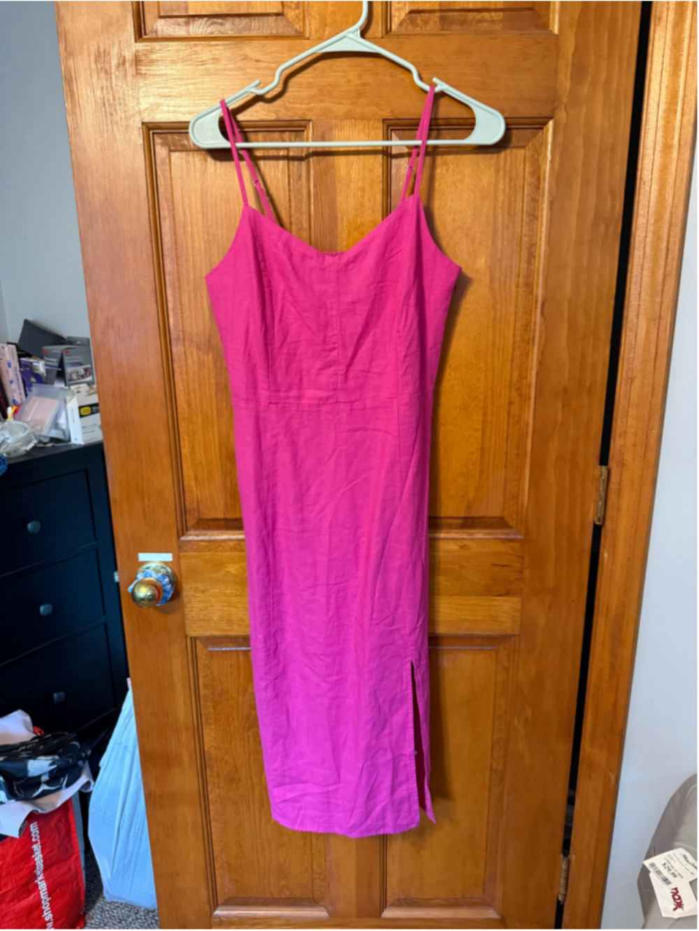 J. Crew Pink Linen Blend Midi size 4